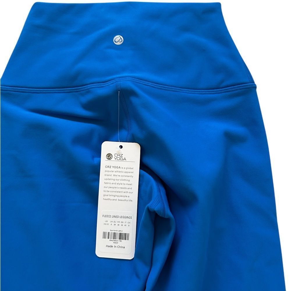 CRZ YOGA Fleece Lined Soft Leggings, Sparkle Blue, Size XS, NWT - Picture 5 of 8